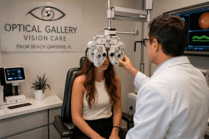 Advanced eye exam at Optical Gallery Vision Care in Palm Beach Gardens FL