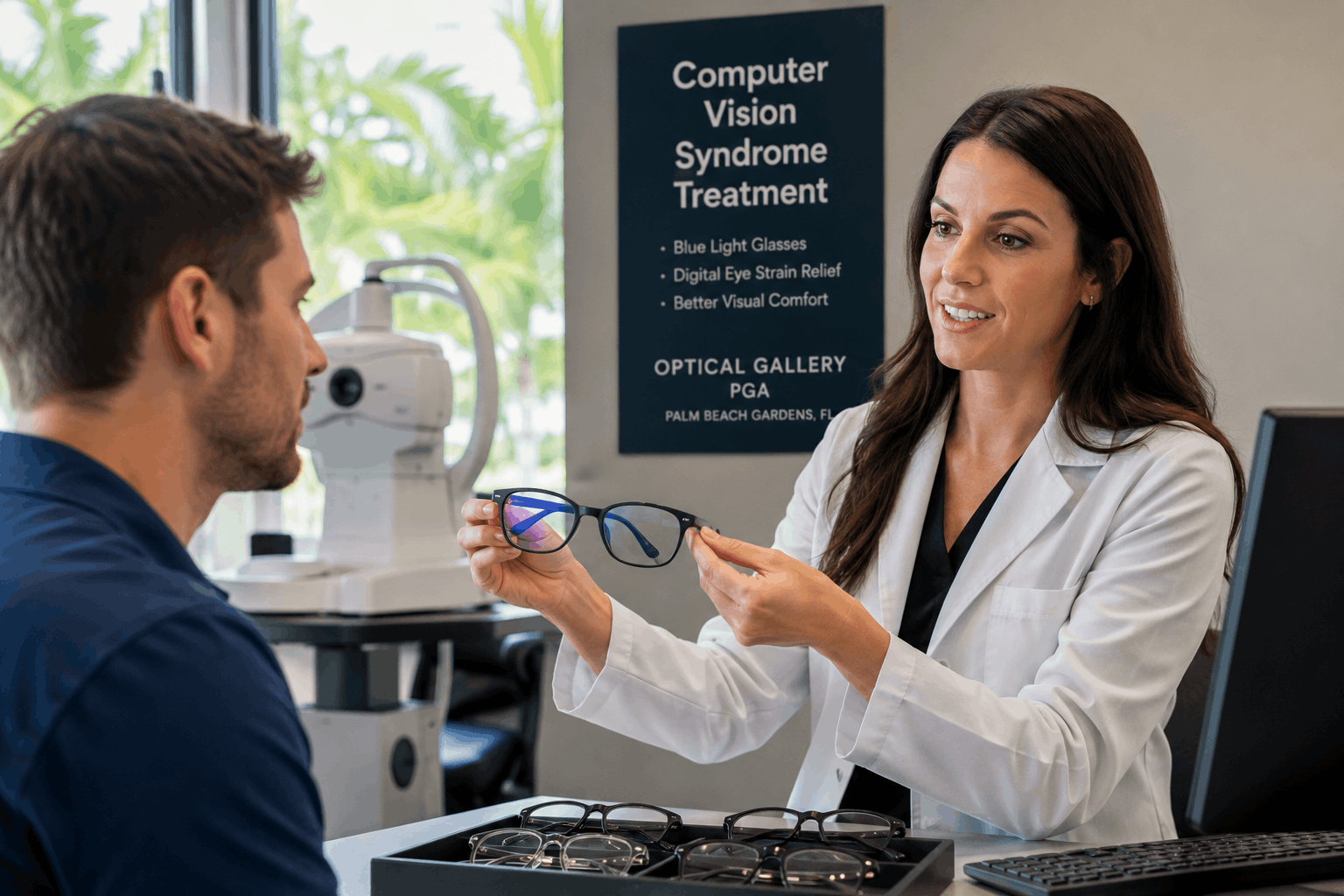 Computer vision syndrome treatment and blue light glasses in Palm Beach Gardens FL
