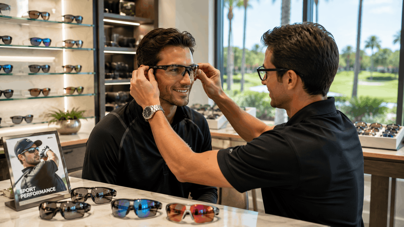 Luxury frame fitting Palm Beach Gardens FL at a premium eyewear boutique